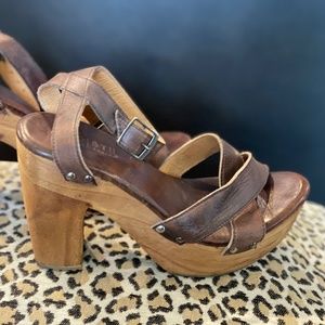 Bed Stu leather platform sandals size 11